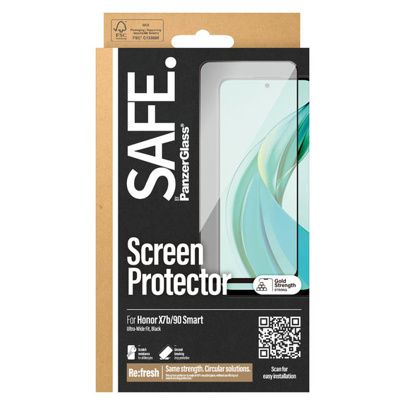 Kaljeno staklo UWF za Honor 90 Smart, Čierne, SAFE by PanzerGlass