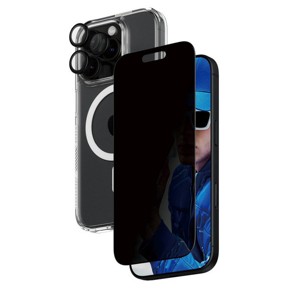 Bundle Hoops + Kaljeno staklo UWF + Hard Case za iPhone 16 Pro, PanzerGlass