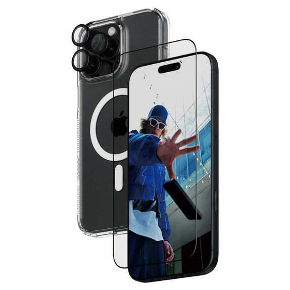 Bundle Hoops + Kaljeno staklo UWF + Hard Case za iPhone 16 Pro Max, PanzerGlass