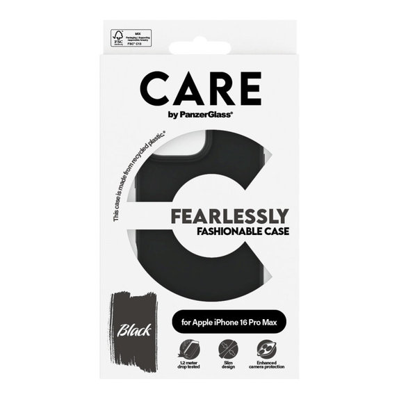 Maska Fearlessly za iPhone 16 Pro Max, Crna, CARE