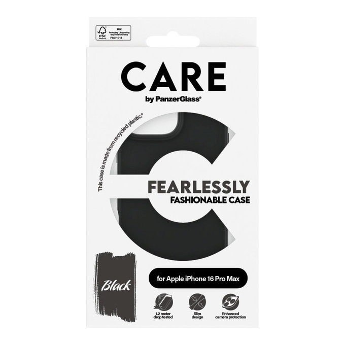 Maska Fearlessly za iPhone 16 Pro Max, Crna, CARE
