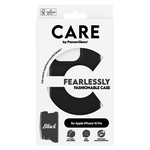 Maska Fearlessly za iPhone 15 Pro, Crna, PanzerGlass
