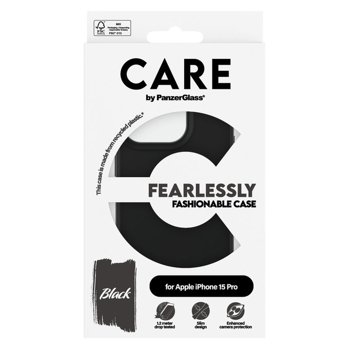 Maska Fearlessly za iPhone 15 Pro, Crna, PanzerGlass