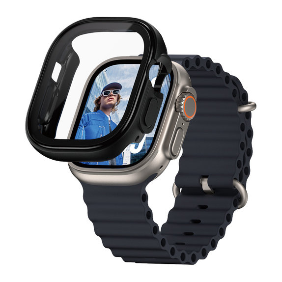 Kaljeno staklo Full Body za Apple Watch Ultra 2024/Ultra 2/Ultra, Crna, PanzerGlass
