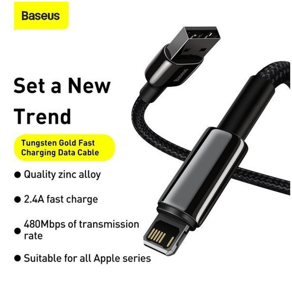 Baseus - Kabel Lightning/USB, 1.5m, crna