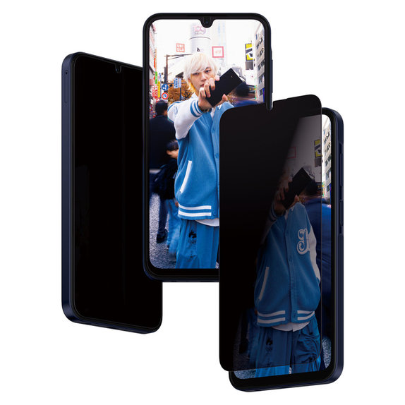 Kaljeno staklo UWF Privacy s aplikatorom za Samsung Galaxy A15/A15 5G, Crna, PanzerGlass