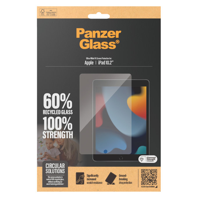 Kaljeno staklo UWF za iPad 10,2'' (2019-2021), Prozirna, PanzerGlass
