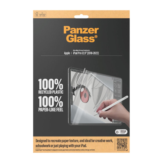 Zaštitna folija GraphicPaper UWF za iPad Pro 12,9", Prozirna, PanzerGlass