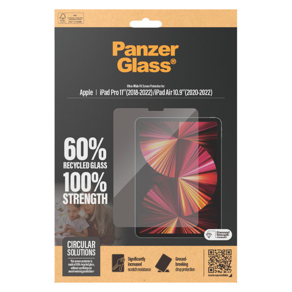 Kaljeno staklo UWF za iPad Pro 11"/Air 10,9'', Prozirna, PanzerGlass