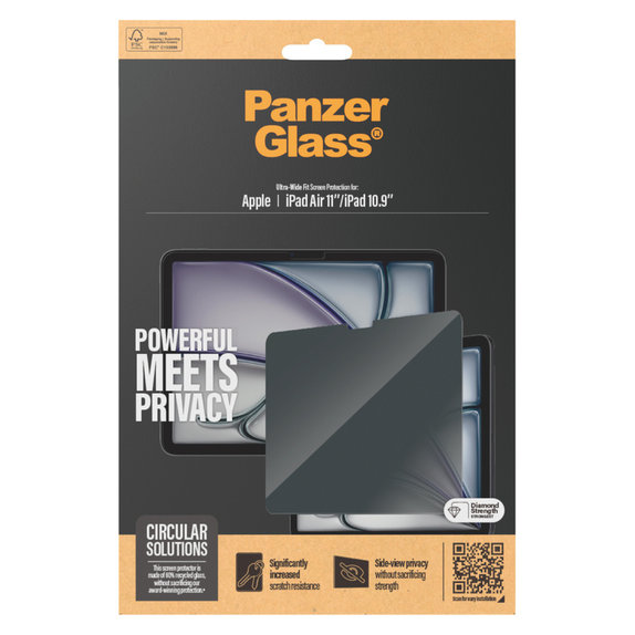 Kaljeno staklo UWF Privacy za iPad 10,9"/Air 11'', Prozirna, PanzerGlass