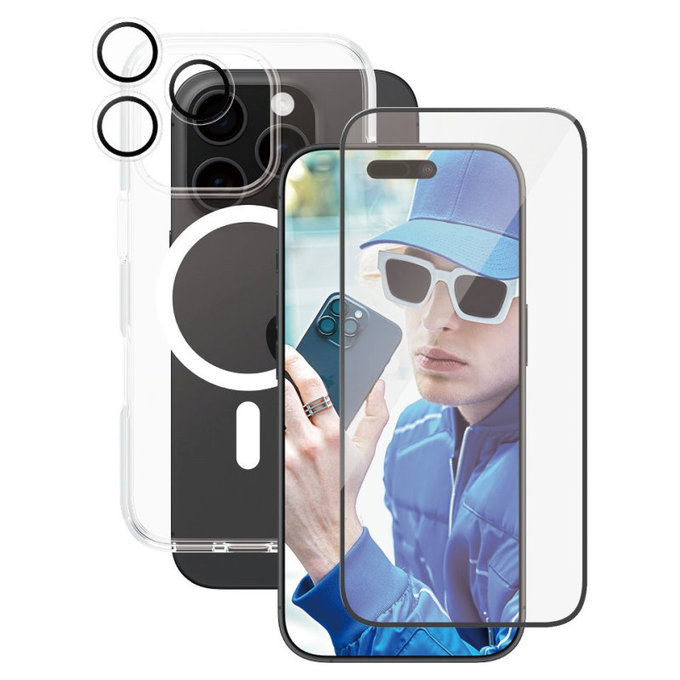 Bundle Hoops + Kaljeno staklo UWF + Maska Urban Combat za iPhone 16 Pro, CARE