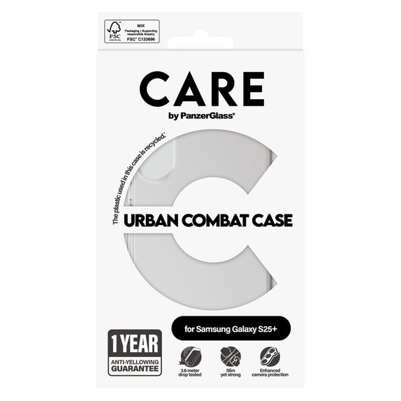 Maska Urban Combat za Samsung Galaxy S25+, Prozirna, PanzerGlass