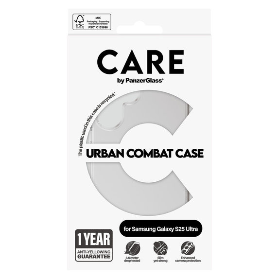 Maska Urban Combat za Samsung Galaxy S25 Ultra, Prozirna, PanzerGlass