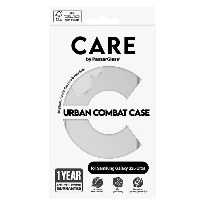 Maska Urban Combat za Samsung Galaxy S25 Ultra, Prozirna, PanzerGlass