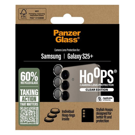 PanzerGlass - Zaštitni poklopac za objektiv kamere Hoops za Samsung Galaxy S25+, transparent