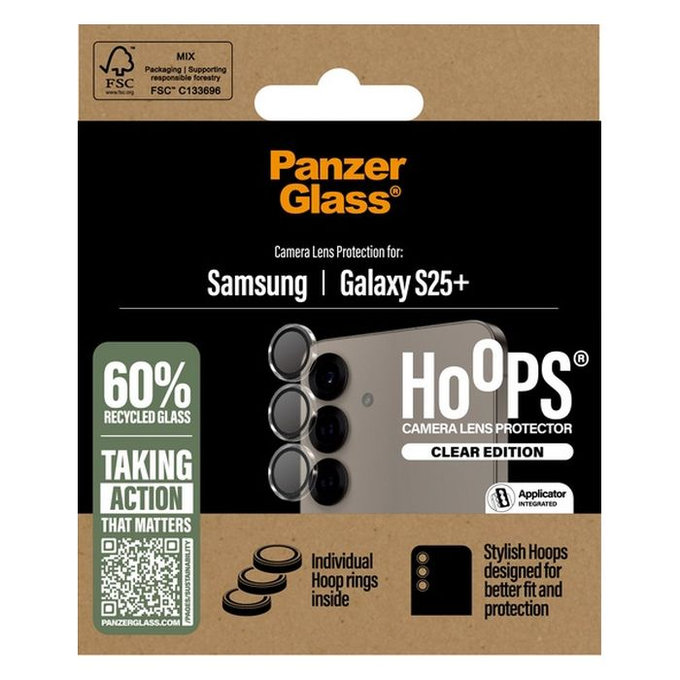 PanzerGlass - Zaštitni poklopac za objektiv kamere Hoops za Samsung Galaxy S25+, transparent