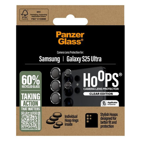 PanzerGlass - Zaštitni poklopac za objektiv kamere Hoops za Samsung Galaxy S25 Ultra, transparent