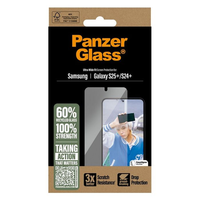 PanzerGlass - Kaljeno Staklo UWF s aplikatorom za Samsung Galaxy S25+, transparent