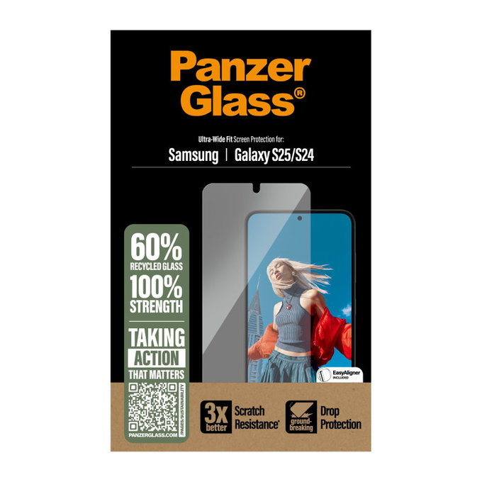 UWF kaljeno staklo s aplikatorom za Samsung S25, transparent, PanzerGlass
