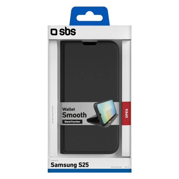 SBS - Maska Book Wallet Smooth za Samsung Galaxy S25, crna