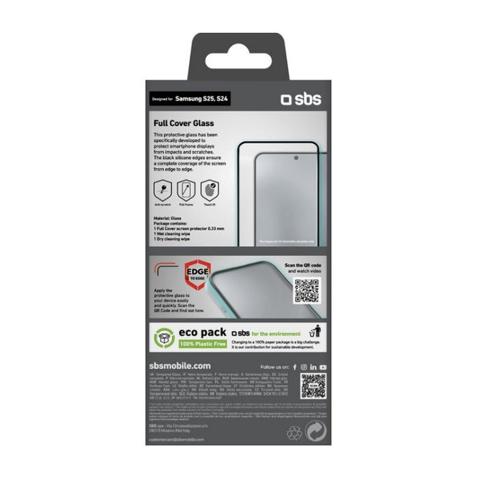 SBS - Kaljeno Staklo Full Cover za Samsung Galaxy S24 i S25, crna