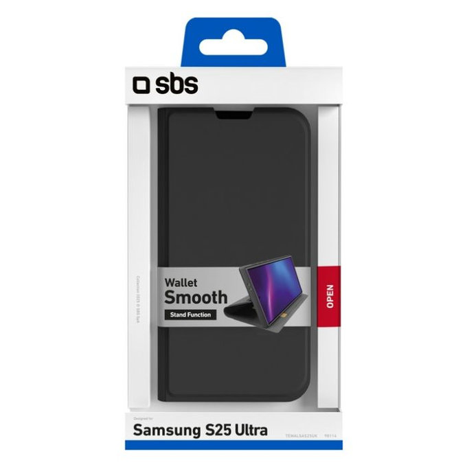 SBS - Maska Book Wallet Smooth za Samsung Galaxy S25 Ultra, crna