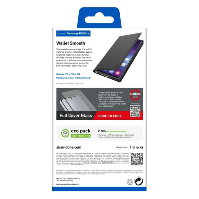 SBS - Maska Book Wallet Smooth za Samsung Galaxy S25 Ultra, crna