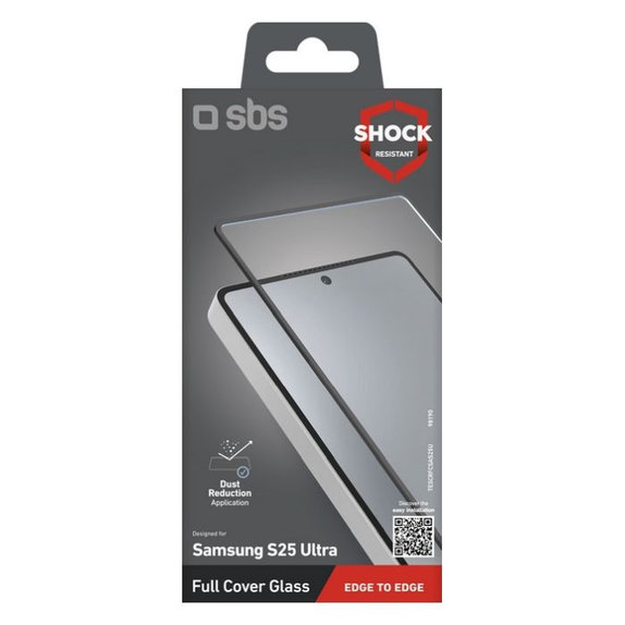 SBS - Kaljeno Staklo Full Cover za Samsung Galaxy S25 Ultra, crna