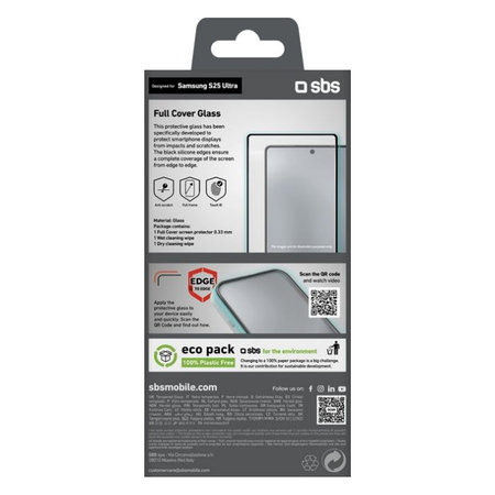 SBS - Kaljeno Staklo Full Cover za Samsung Galaxy S25 Ultra, crna