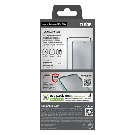 SBS - Kaljeno Staklo Full Cover za Samsung Galaxy S24+ i S25+, crna