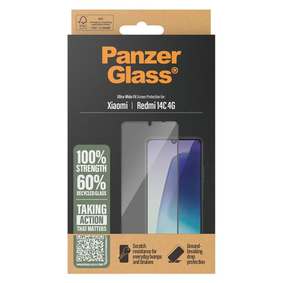 Kaljeno staklo UWF za Xiaomi Redmi 14C 4G, Prozirna, PanzerGlass