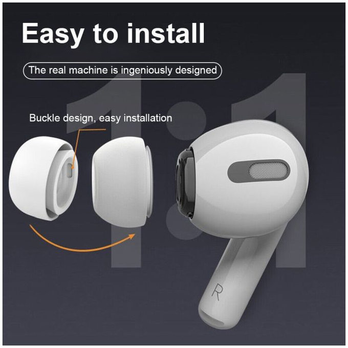 FixPremium - EarTips za AirPods Pro - Set 3 kom (L, S, XS), bijeli