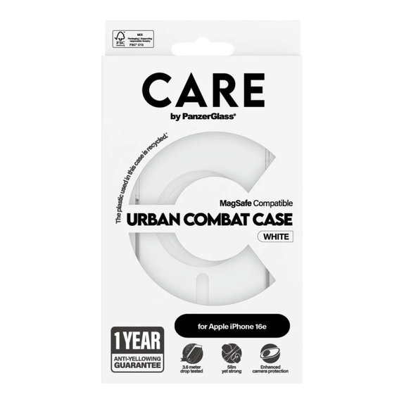 Maska Urban Combat s MagSafeom za iPhone 17e/16e, Bijela, CARE