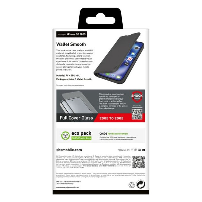 SBS - Maska Book Wallet Smooth za iPhone 16e, crna