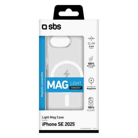 SBS - Maska Light Mag za iPhone 16e, transparent