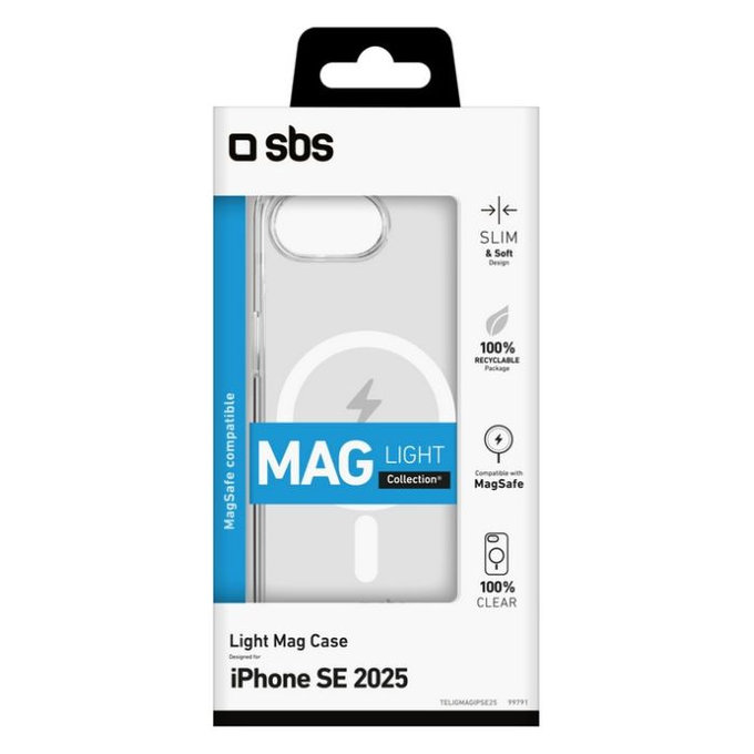 SBS - Maska Light Mag za iPhone 16e, transparent