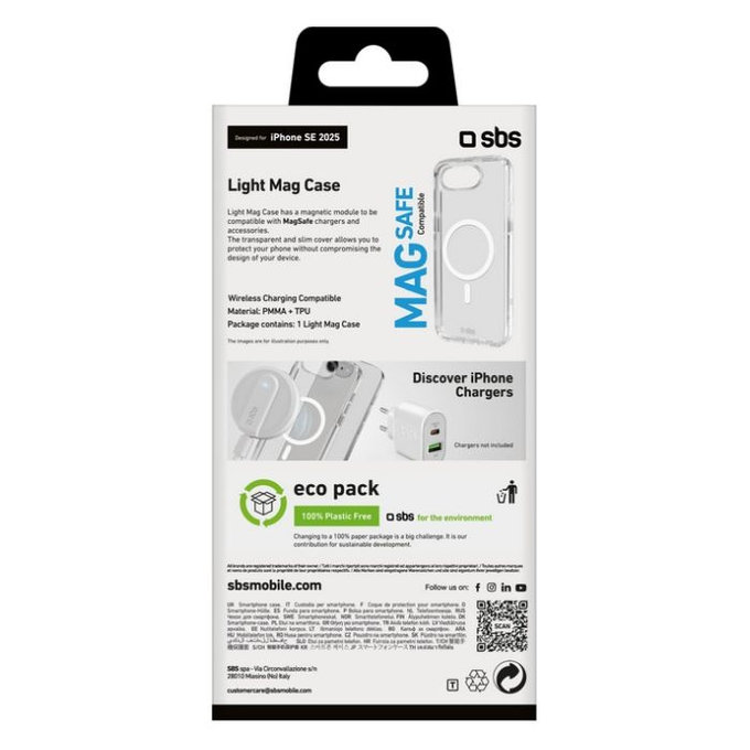 SBS - Maska Light Mag za iPhone 16e, transparent