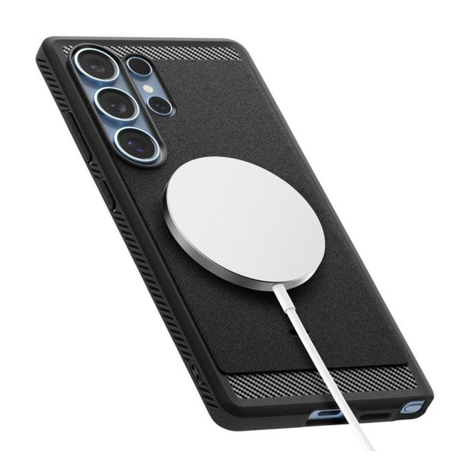 Spigen - Maska Rugged Armor z MagSafe za Samsung Galaxy S25 Ultra, Matte Black
