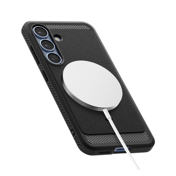Spigen - Maska Rugged Armor z MagSafe za Samsung Galaxy S25, Matte Black