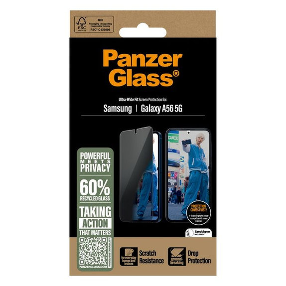 PanzerGlass - Kaljeno Staklo UWF Privacy za Samsung Galaxy A56 5G, transparent