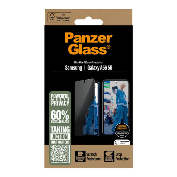 UWF Privacy kaljeno staklo za Samsung A56 5G, transparent, PanzerGlass