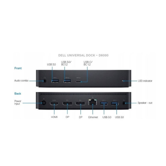 Dell D6000 - Dok stanica (USB-C) + 130W Adapter Obnovljeno