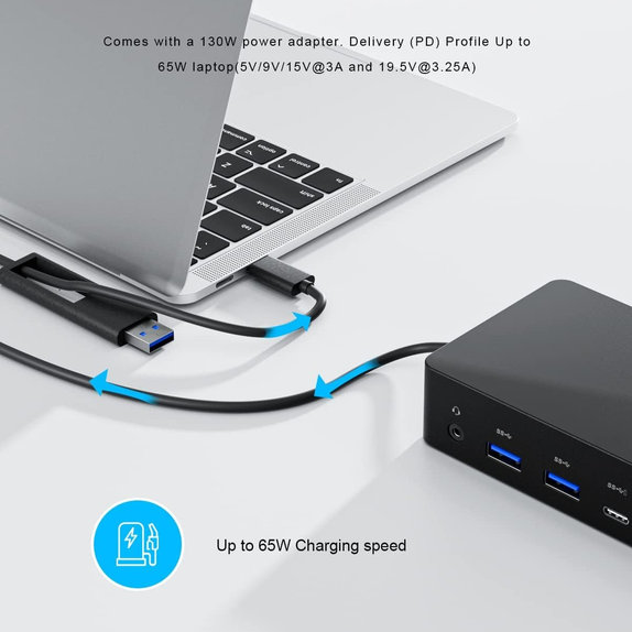 Dell D6000 - Dok stanica (USB-C) + 130W Adapter Obnovljeno