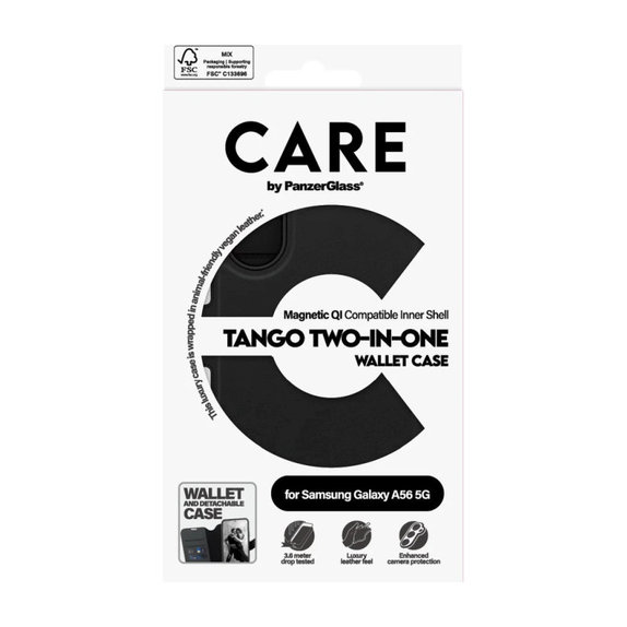 Maska Wallet Tango Two-In-One za Samsung A56 5G, crna, PanzerGlass