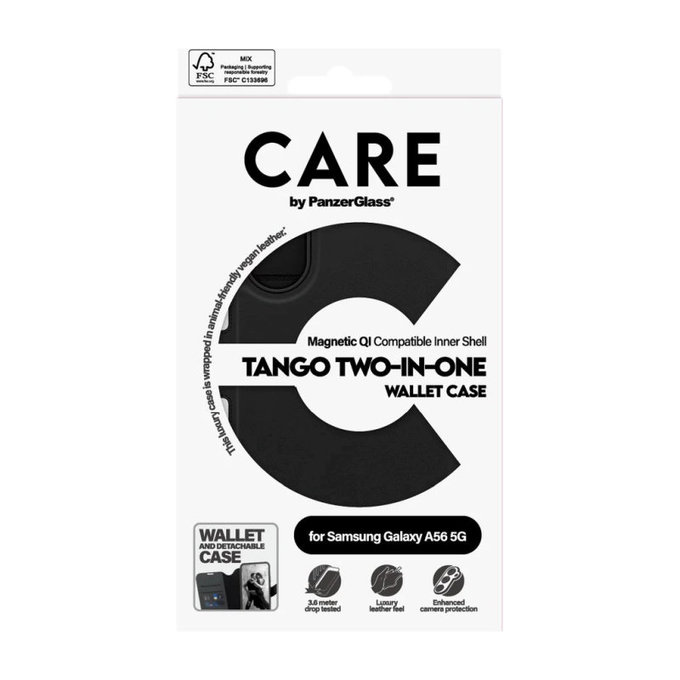 Maska Wallet Tango Two-In-One za Samsung A56 5G, crna, PanzerGlass