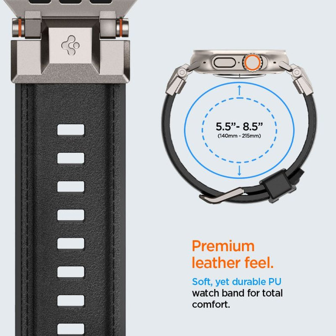 Spigen - Remen Durapro Armor PU za Apple Watch (42, 44, 45, 49mm), crna