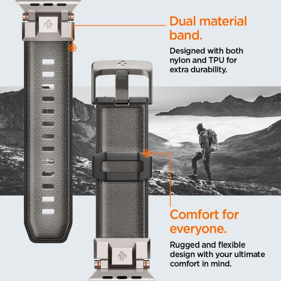Spigen - Remen Durapro Armor za Apple Watch (42, 44, 45, 49mm), siva