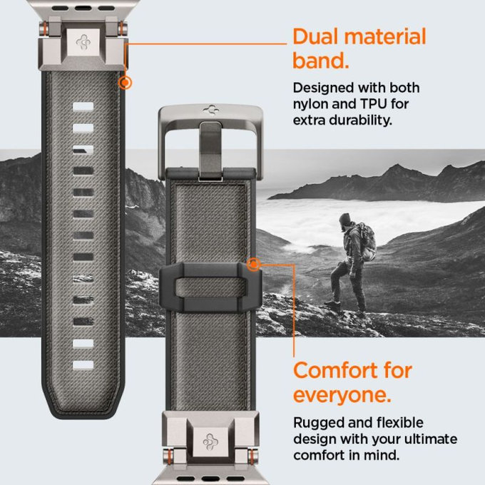 Spigen - Remen Durapro Armor za Apple Watch (42, 44, 45, 49mm), siva