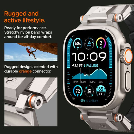 Spigen - Remen Durapro Armor za Apple Watch (42, 44, 45, 49mm), siva