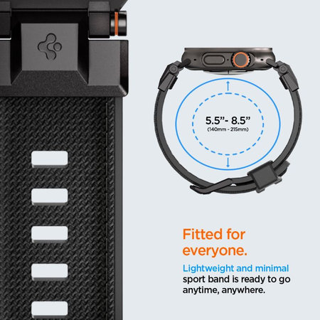 Spigen - Remen Durapro Armor za Apple Watch (42, 44, 45, 49mm), Black Edition